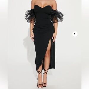Fashionnova Kyla Midi Dress - Black